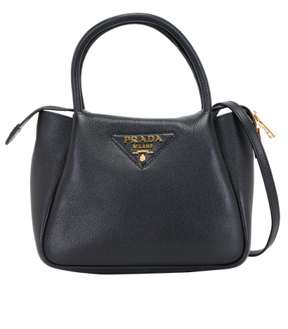 Top Handle Bag, &pound;1,200, Handbags, Black, Leather, Front view